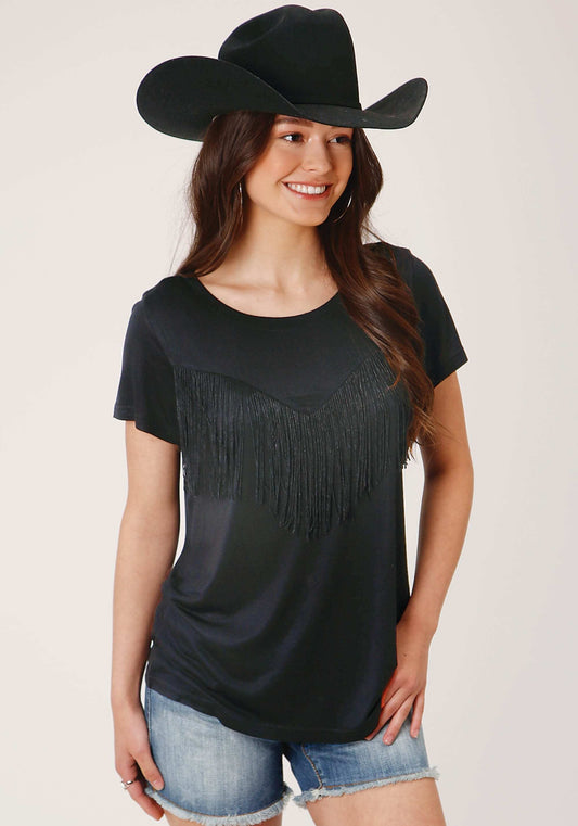 Roper Womens Short Sleeve Knit Poly Rayon Jersey S S Tee Top - Roper - Flyclothing LLC