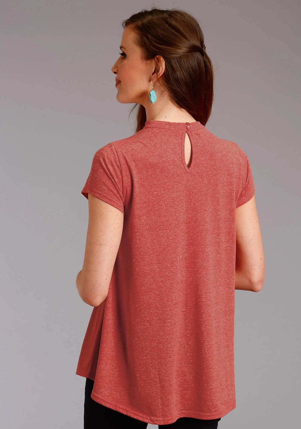 Roper Womens Red Solid Short Sleeve Knit Top - Roper - Flyclothing LLC