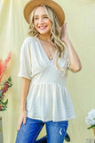 And The Why Textured and Soft V Neck Casual Top - Trendsi - Flyclothing LLC