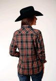Roper Womens Long Sleeve Snap Arrow Dobby Plaid Western Shirt - Roper - Flyclothing LLC