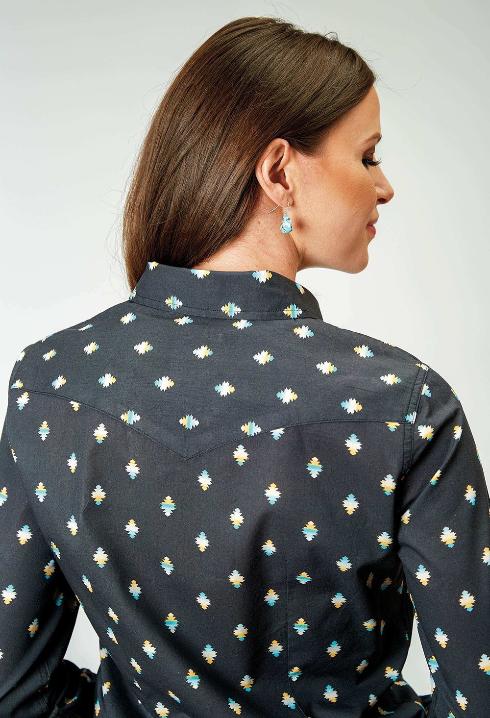 Roper Womens Long Sleeve Snap Ombre Aztec Print Western Shirt - Roper - Flyclothing LLC