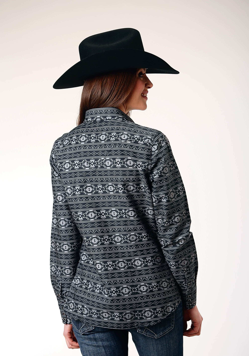 Roper Womens Long Sleeve Snap Aztec Stripe Western Shirt - Roper - Flyclothing LLC