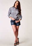 Roper Womens Long Sleeve Snap River Aztec Print Western Shirt - Roper - Flyclothing LLC