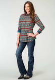 Roper Womens Long Sleeve Snap Aztec Stripe Print Western Shirt - Roper - Flyclothing LLC