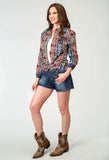 Roper Womens Long Sleeve Button Vertical Tropical Aztec Western Shirt - Roper - Flyclothing LLC