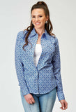 Roper Womens Long Sleeve Snap Blue Skies Tie Print Western Shirt - Roper - Flyclothing LLC