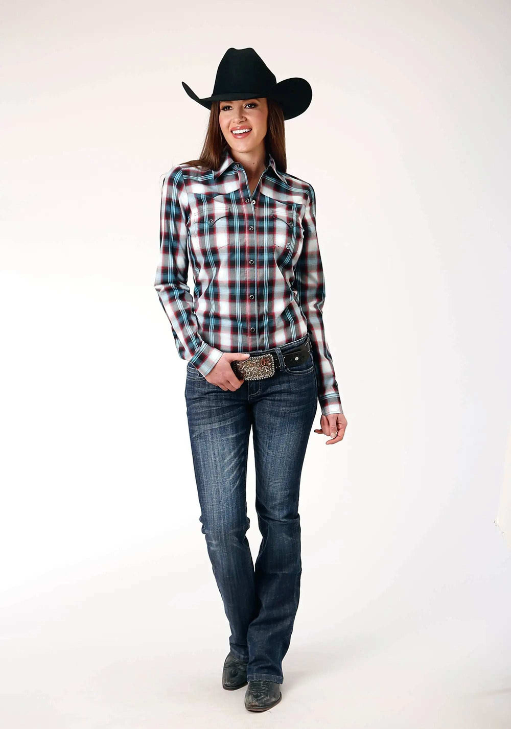 Roper Womens Long Sleeve Snap West Plaid Western Shirt - Roper - Flyclothing LLC
