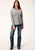 Roper Womens Long Sleeve Button Diamond Star Geo Grey Western Shirt - Roper - Flyclothing LLC