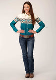 Roper Womens Long Sleeve Snap Sawtooth Border Western Shirt - Roper - Flyclothing LLC