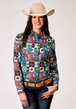Roper Womens Long Sleeve Snap Vintage Patchwork Print Western Shirt - Roper - Flyclothing LLC