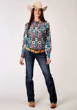 Roper Womens Long Sleeve Snap Vintage Patchwork Print Western Shirt - Roper - Flyclothing LLC
