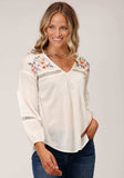 Roper Womens Long Sleeve Voile L S Peasant Blouse - Roper - Flyclothing LLC