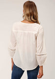 Roper Womens Long Sleeve Voile L S Peasant Blouse - Roper - Flyclothing LLC