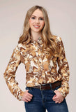 Roper Womens Long Sleeve Snap Collage Print Western Blouse With Curved Front And Back Yokes - Roper - Flyclothing LLC