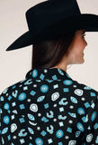 Roper Womens Long Sleeve Snap Jewelry Print Rayon Western Blouse With Front And Back Yokes - Roper - Flyclothing LLC