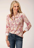 Roper Womens Long Sleeve Spring Paisley Print Poly Crepe Blouse - Roper - Flyclothing LLC