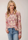 Roper Womens Long Sleeve Spring Paisley Print Poly Crepe Blouse - Roper - Flyclothing LLC