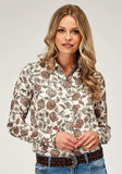 Roper Womens Long Sleeve Button Vintage Floral Print Western Shirt With Tab And Bttn On Sleeves For Rolled Cuffs - Roper - Flyclothing LLC