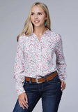 Roper Womens Long Sleeve Snap Scattered Aztec Printed Rayon Western Blouse - Roper - Flyclothing LLC