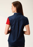Roper Womens Red White And Blue Pieced Texas Flag Short Sleeve Western Snap Shirt - Roper - Flyclothing LLC