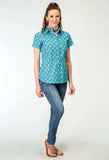 Roper Womens Short Sleeve Snap Lake Medallion Western Shirt - Roper - Flyclothing LLC