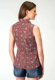 Roper Womens Sleeveless Snap Vintage Paisley Print Top - Roper - Flyclothing LLC