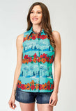 Roper Womens Sleeveless Snap Hawaiian Print Top - Roper - Flyclothing LLC