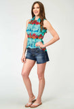 Roper Womens Sleeveless Snap Hawaiian Print Top - Roper - Flyclothing LLC
