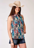 Roper Womens Sleeveless Snap Vintage Patchwork Print Top - Roper - Flyclothing LLC