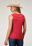 Roper Womens Sleeveless Rayon Challis Blouse With Ruffles - Roper - Flyclothing LLC