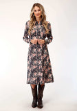Roper Womens Long Sleeve Coral Floral Print Western Dress - Roper - Flyclothing LLC