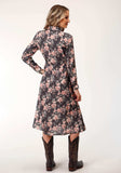 Roper Womens Long Sleeve Coral Floral Print Western Dress - Roper - Flyclothing LLC