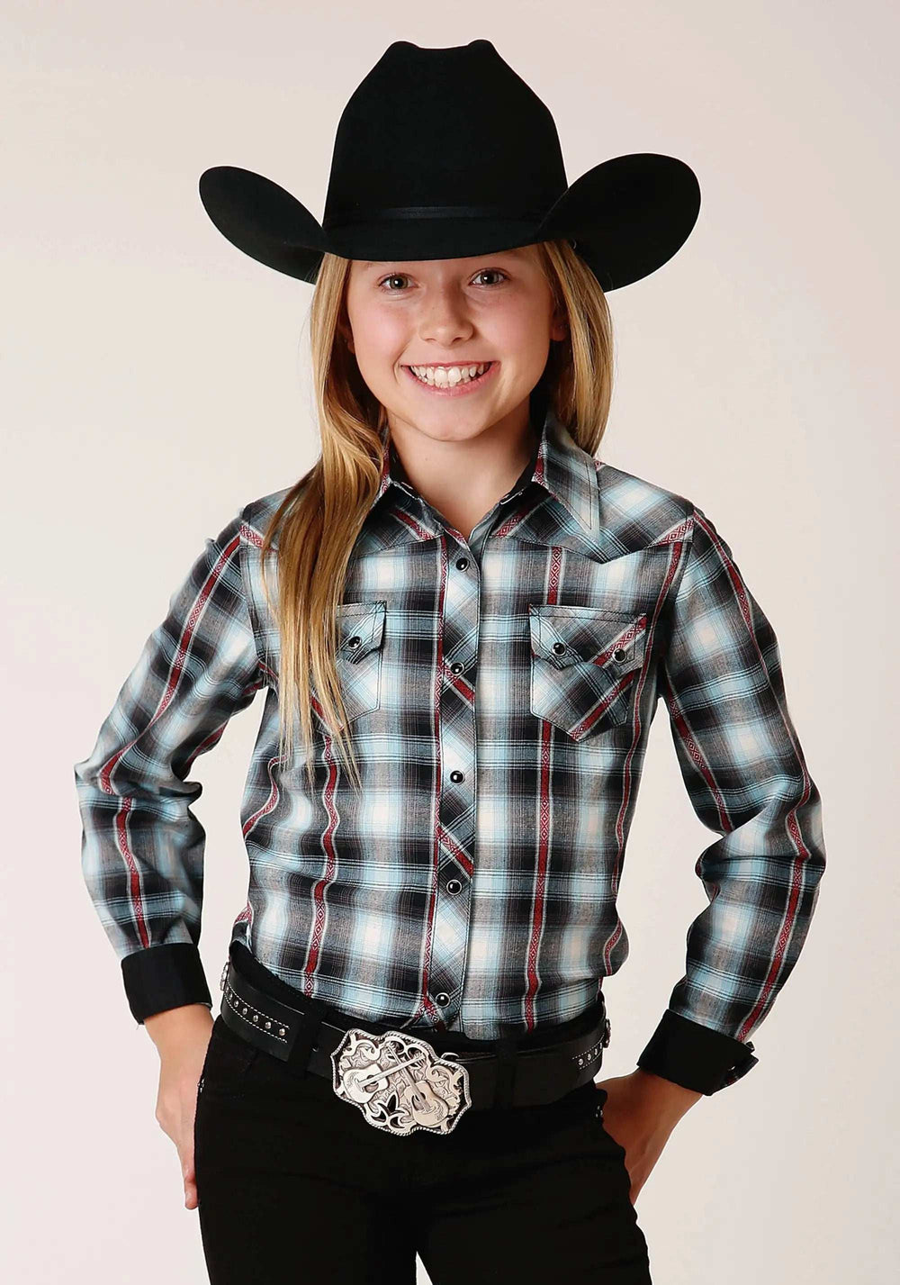 Roper Girls Long Sleeve Snap Dusk Dobby Western Shirt - Roper - Flyclothing LLC