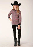 Roper Girls Long Sleeve Snap Western Diamond Print Western Shirt - Roper - Flyclothing LLC