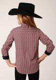 Roper Girls Long Sleeve Snap Western Diamond Print Western Shirt - Roper - Flyclothing LLC