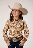 Roper Girls Long Sleeve Snap Collage Print Western Shirt - Roper - Flyclothing LLC