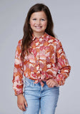 Roper Girls Long Sleeve Snap Groovy Cacti Printed Rayon Blouse With 1 Point Front And Back Yokes - Roper - Flyclothing LLC