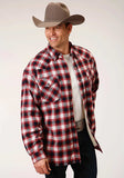Roper Mens Long Sleeve Snap Sherpa Lined Flannel Shirt Jacket - Roper - Flyclothing LLC