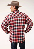 Roper Mens Long Sleeve Snap Sherpa Lined Flannel Shirt Jacket - Roper - Flyclothing LLC