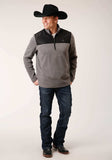 Roper Mens Gry Micro Fleece 3 Qtr Zip Pullover - Roper - Flyclothing LLC