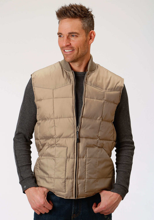 Roper Mens Khaki Poly-Filled Vest - Roper - Flyclothing LLC