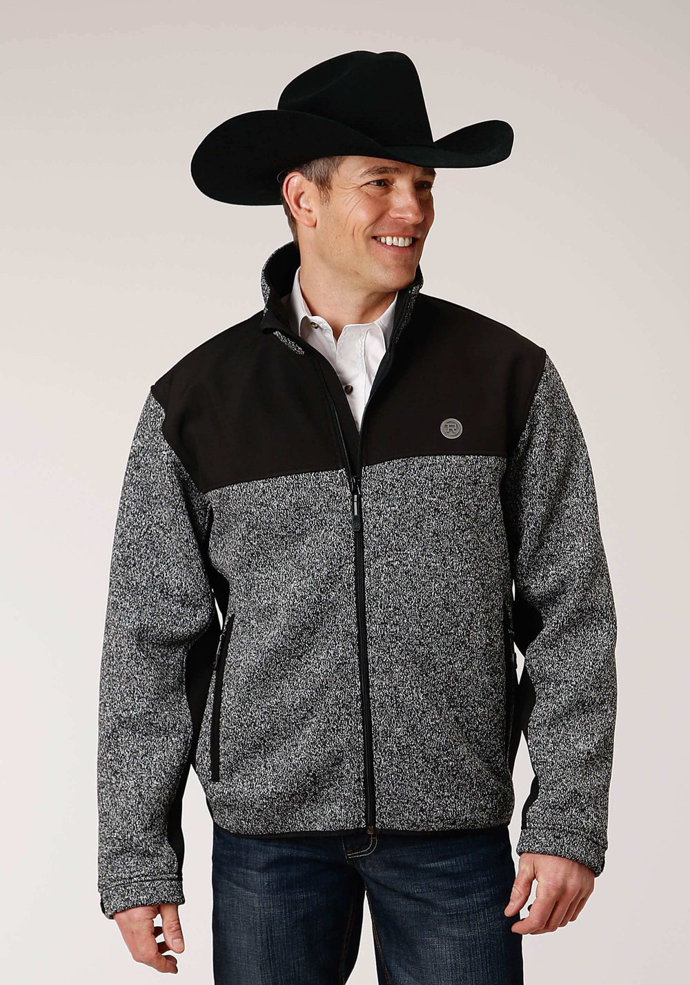 Roper Mens Heathered Charcoal Sweater Knit Jacket - Roper - Flyclothing LLC