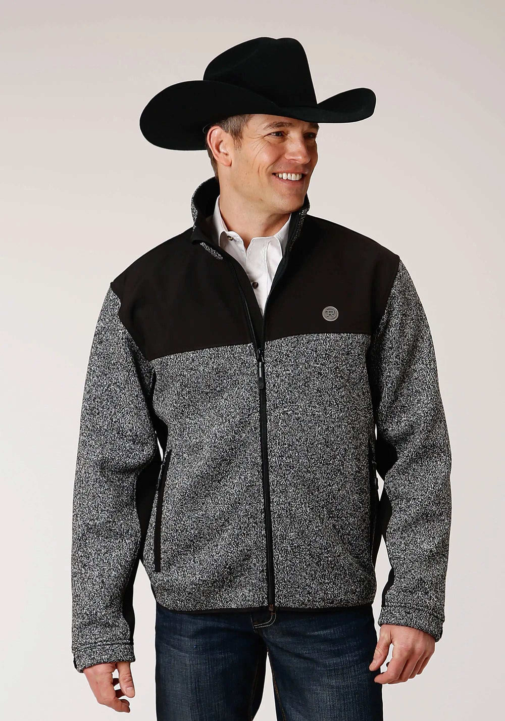 Roper Mens Heathered Charcoal Sweater Knit Jacket - Roper - Flyclothing LLC