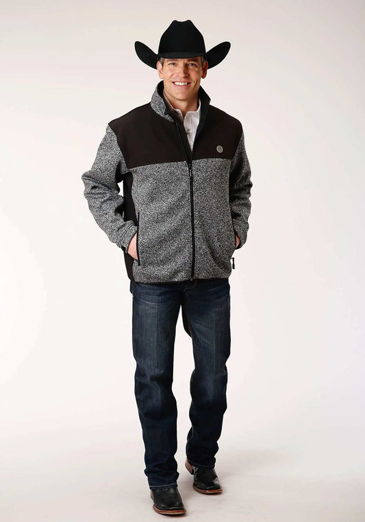 Roper Mens Heathered Charcoal Sweater Knit Jacket - Roper - Flyclothing LLC
