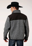 Roper Mens Heathered Charcoal Sweater Knit Jacket - Roper - Flyclothing LLC