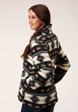 Roper Womens Aztec Print Polar Fleece Zipper Jacket With One Quarter Zip Front - Roper - Flyclothing LLC