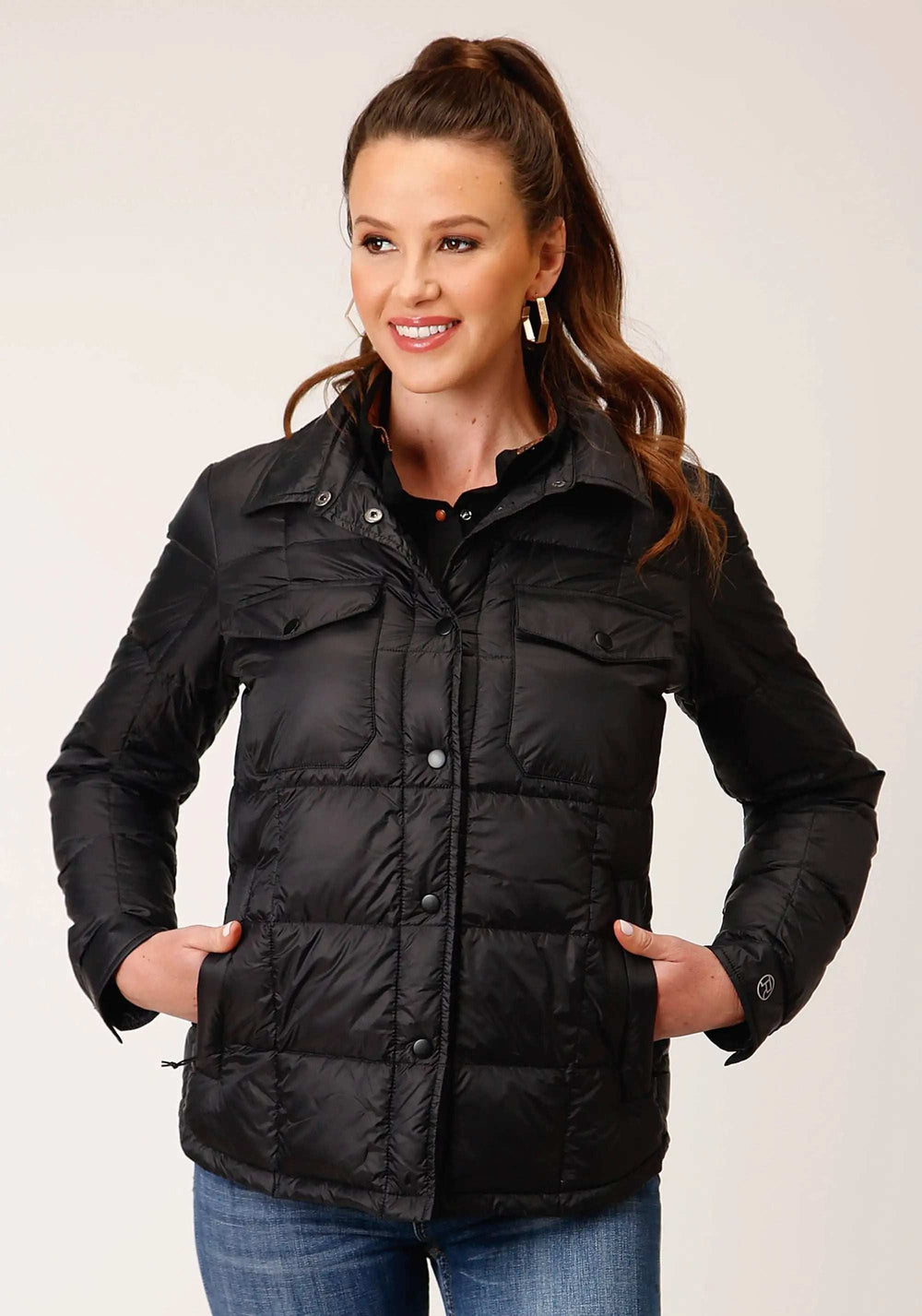 Roper Womens Black Nylon Down Shirt Jacket - Roper - Flyclothing LLC