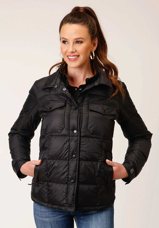 Roper Womens Black Nylon Down Shirt Jacket - Roper - Flyclothing LLC