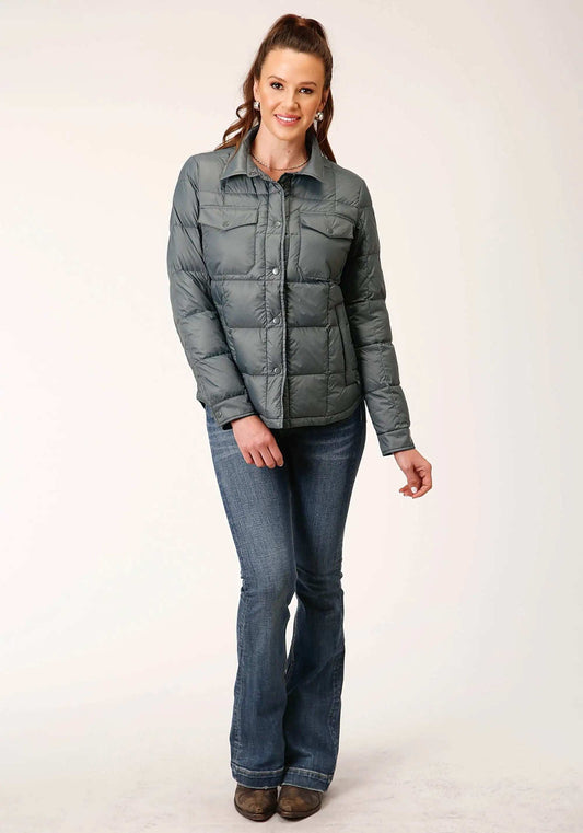 Roper Womens Silver Sage Nylon Down Proof Coated Jacket - Roper - Flyclothing LLC