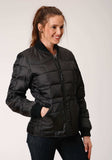 Roper Womens Black Quilted Poly Filled Zip Front Jacket - Roper - Flyclothing LLC